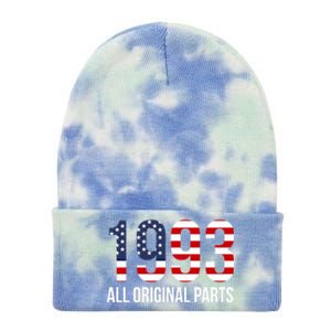 30th Birthday Design – 1993 Us America Flag Gift Tie Dye 12in Knit Beanie