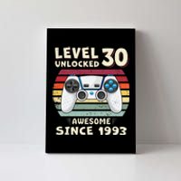 30 Birthday Decorations Gamer Men Video 1993 30th Birthday Canvas