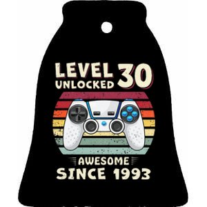 30 Birthday Decorations Gamer Men Video 1993 30th Birthday Ceramic Bell Ornament