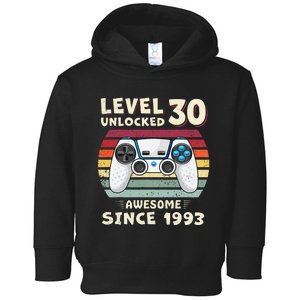 30 Birthday Decorations Gamer Men Video 1993 30th Birthday Toddler Hoodie