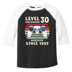 30 Birthday Decorations Gamer Men Video 1993 30th Birthday Toddler Fine Jersey T-Shirt