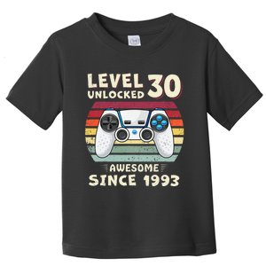 30 Birthday Decorations Gamer Men Video 1993 30th Birthday Toddler T-Shirt