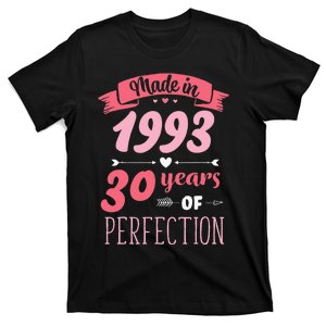 30 Birthday Decorations Women Female 30th BDay 1993 Birthday T-Shirt