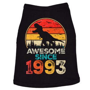 30th Birthday Dinosaur 30 Year Old Awesome Since 1993 Gift Doggie Tank