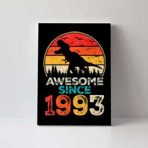 30th Birthday Dinosaur 30 Year Old Awesome Since 1993 Gift Canvas