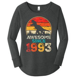 30th Birthday Dinosaur 30 Year Old Awesome Since 1993 Gift Women's Perfect Tri Tunic Long Sleeve Shirt