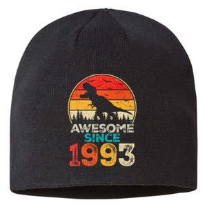 30th Birthday Dinosaur 30 Year Old Awesome Since 1993 Gift Sustainable Beanie