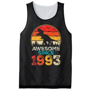 30th Birthday Dinosaur 30 Year Old Awesome Since 1993 Gift Mesh Reversible Basketball Jersey Tank