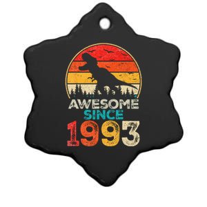 30th Birthday Dinosaur 30 Year Old Awesome Since 1993 Gift Ceramic Star Ornament