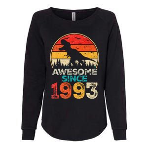 30th Birthday Dinosaur 30 Year Old Awesome Since 1993 Gift Womens California Wash Sweatshirt