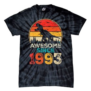 30th Birthday Dinosaur 30 Year Old Awesome Since 1993 Gift Tie-Dye T-Shirt