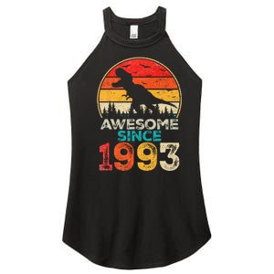 30th Birthday Dinosaur 30 Year Old Awesome Since 1993 Gift Women's Perfect Tri Rocker Tank