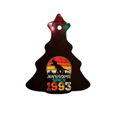 30th Birthday Dinosaur 30 Year Old Awesome Since 1993 Gift Ceramic Tree Ornament