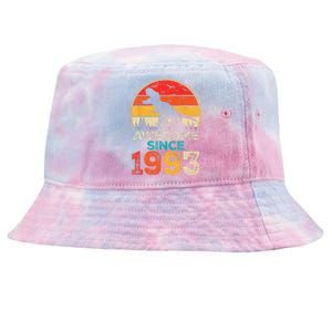 30th Birthday Dinosaur 30 Year Old Awesome Since 1993 Gift Tie-Dyed Bucket Hat