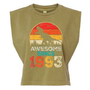 30th Birthday Dinosaur 30 Year Old Awesome Since 1993 Gift Garment-Dyed Women's Muscle Tee