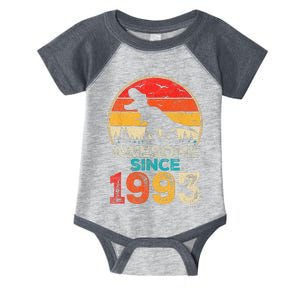 30th Birthday Dinosaur 30 Year Old Awesome Since 1993 Gift Infant Baby Jersey Bodysuit