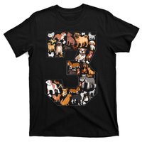 3rd Birthday Dog Lovers 3 Year Old Party T-Shirt