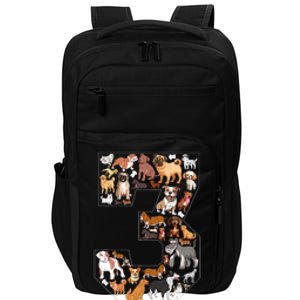 3rd Birthday Dog Lovers 3 Year Old Party Impact Tech Backpack