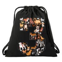 3rd Birthday Dog Lovers 3 Year Old Party Drawstring Bag