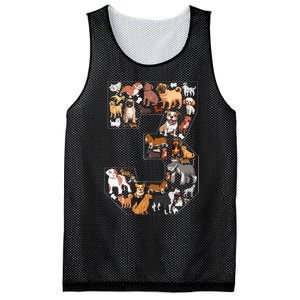 3rd Birthday Dog Lovers 3 Year Old Party Mesh Reversible Basketball Jersey Tank