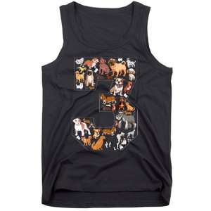 3rd Birthday Dog Lovers 3 Year Old Party Tank Top