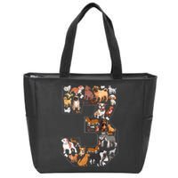 3rd Birthday Dog Lovers 3 Year Old Party Zip Tote Bag