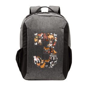 3rd Birthday Dog Lovers 3 Year Old Party Vector Backpack