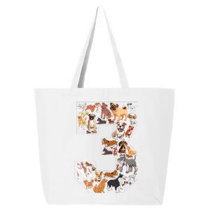 3rd Birthday Dog Lovers 3 Year Old Party 25L Jumbo Tote