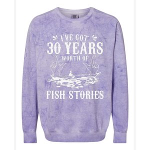 30th Birthday Fisherman Funny Bass Fishing Gift Idea Colorblast Crewneck Sweatshirt