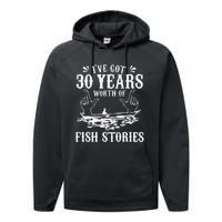 30th Birthday Fisherman Funny Bass Fishing Gift Idea Performance Fleece Hoodie