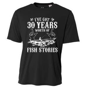 30th Birthday Fisherman Funny Bass Fishing Gift Idea Cooling Performance Crew T-Shirt