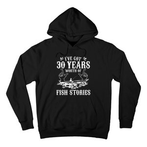 30th Birthday Fisherman Funny Bass Fishing Gift Idea Hoodie