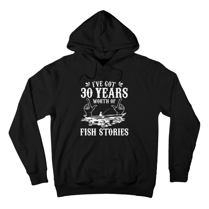 30th Birthday Fisherman Funny Bass Fishing Gift Idea Hoodie