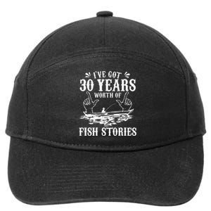 30th Birthday Fisherman Funny Bass Fishing Gift Idea 7-Panel Snapback Hat