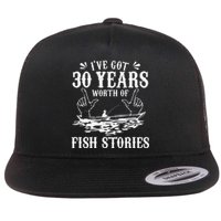 30th Birthday Fisherman Funny Bass Fishing Gift Idea Flat Bill Trucker Hat