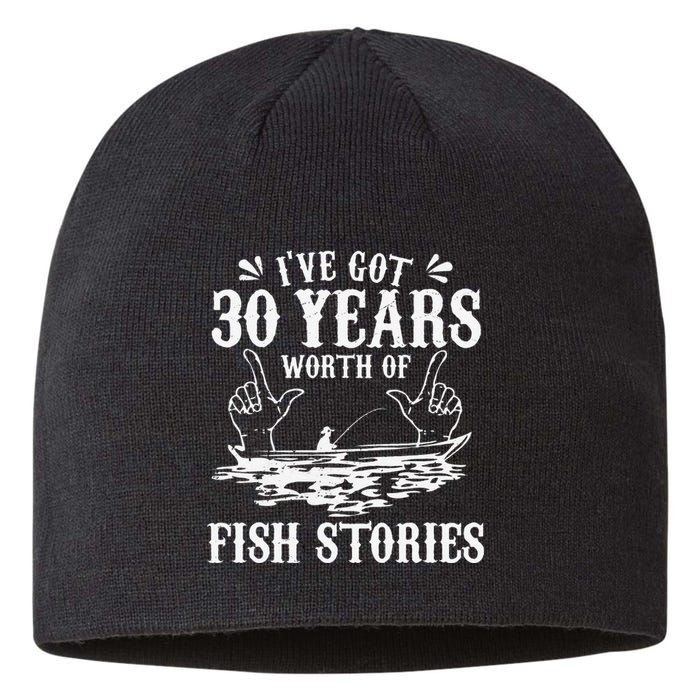 30th Birthday Fisherman Funny Bass Fishing Gift Idea Sustainable Beanie