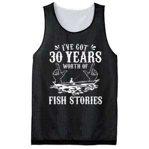 30th Birthday Fisherman Funny Bass Fishing Gift Idea Mesh Reversible Basketball Jersey Tank