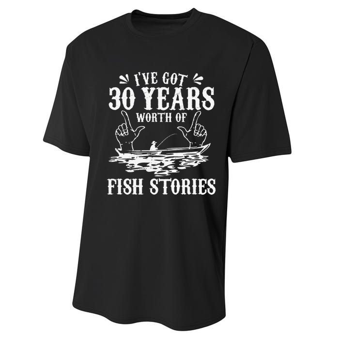 30th Birthday Fisherman Funny Bass Fishing Gift Idea Performance Sprint T-Shirt