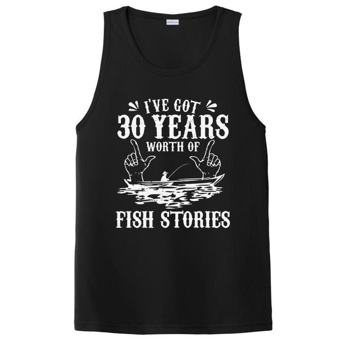 30th Birthday Fisherman Funny Bass Fishing Gift Idea PosiCharge Competitor Tank