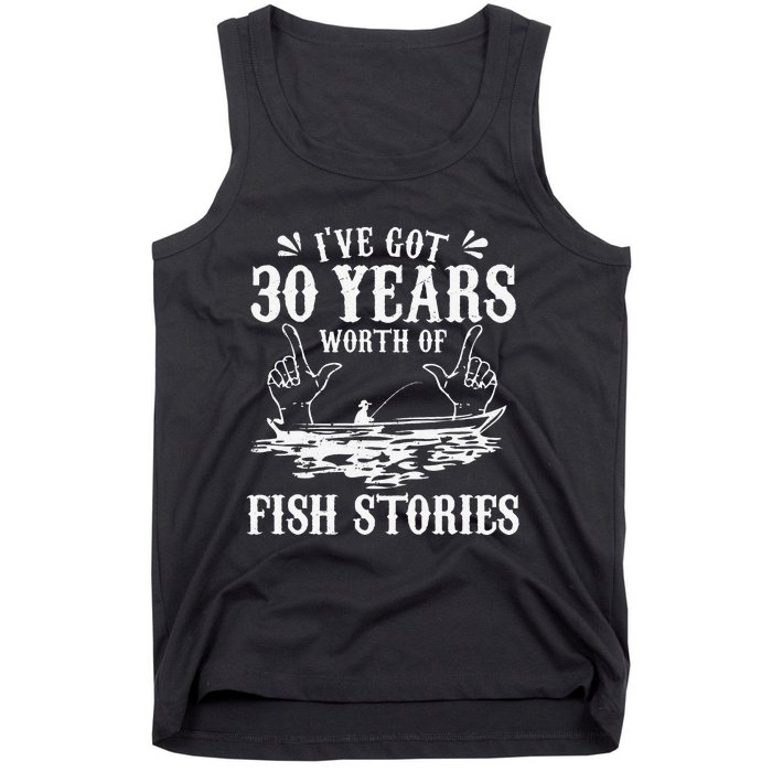 30th Birthday Fisherman Funny Bass Fishing Gift Idea Tank Top