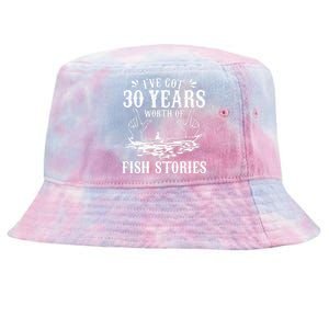 30th Birthday Fisherman Funny Bass Fishing Gift Idea Tie-Dyed Bucket Hat