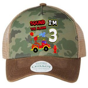 3rd Birthday Fire Truck 3 Year Old Firefighter Legacy Tie Dye Trucker Hat