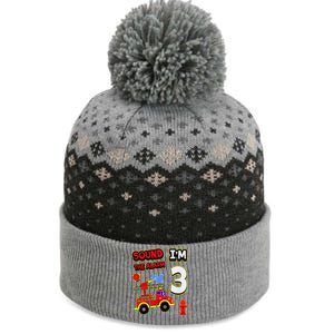 3rd Birthday Fire Truck 3 Year Old Firefighter The Baniff Cuffed Pom Beanie