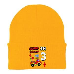 3rd Birthday Fire Truck 3 Year Old Firefighter Knit Cap Winter Beanie