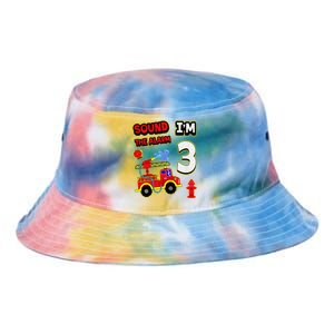 3rd Birthday Fire Truck 3 Year Old Firefighter Tie Dye Newport Bucket Hat