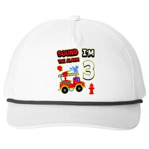 3rd Birthday Fire Truck 3 Year Old Firefighter Snapback Five-Panel Rope Hat