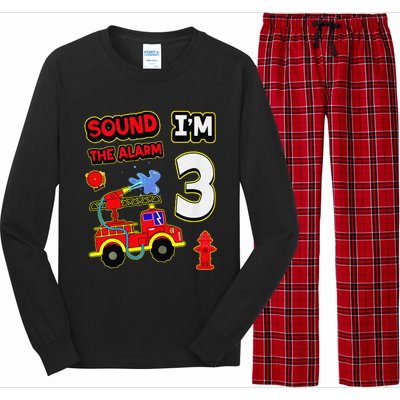 3rd Birthday Fire Truck 3 Year Old Firefighter Long Sleeve Pajama Set