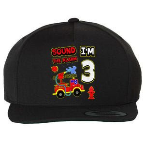 3rd Birthday Fire Truck 3 Year Old Firefighter Wool Snapback Cap