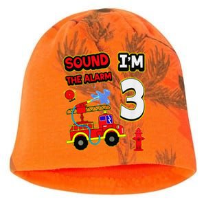 3rd Birthday Fire Truck 3 Year Old Firefighter Kati - Camo Knit Beanie