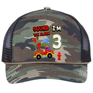 3rd Birthday Fire Truck 3 Year Old Firefighter Retro Rope Trucker Hat Cap